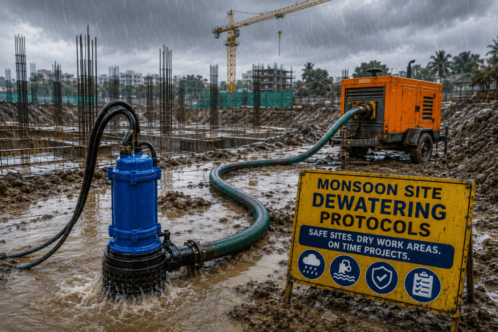 Monsoon site dewatering protocols in Maharashtra